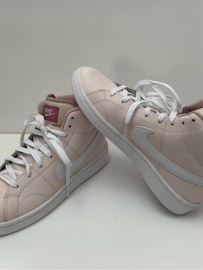 Nike Women’s Court Royal 2 Light Pink and White Mid High Top Sneakers